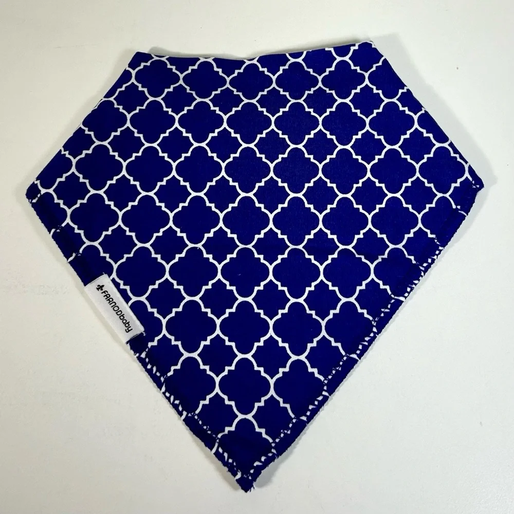 FARNOD Baby Bandana Drool Bibs 4‎ Pack Sailboats Plaid Blue Pattern Triangle